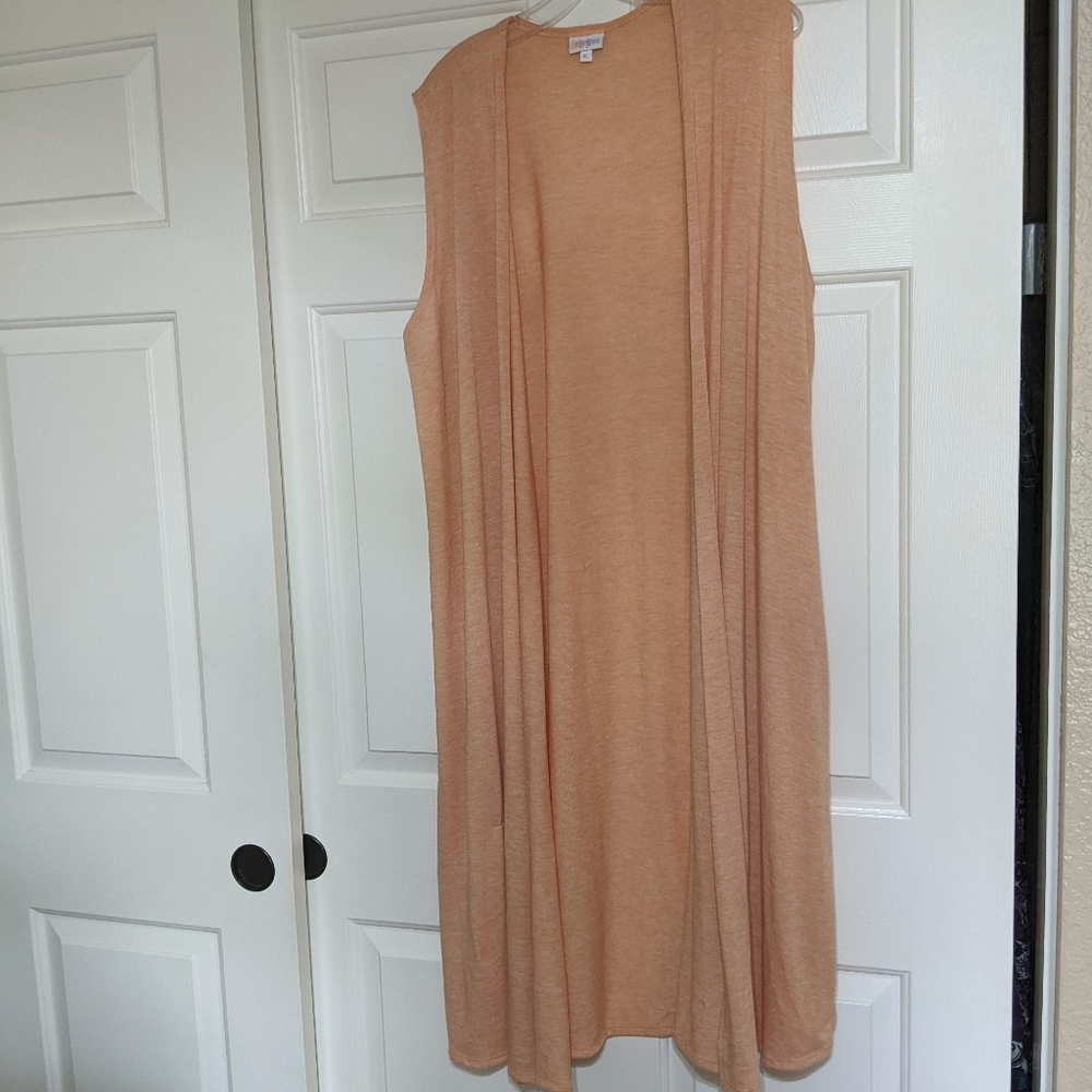 Lularoe XL Heathered Peach Joy - Longline Sleeveless Vest